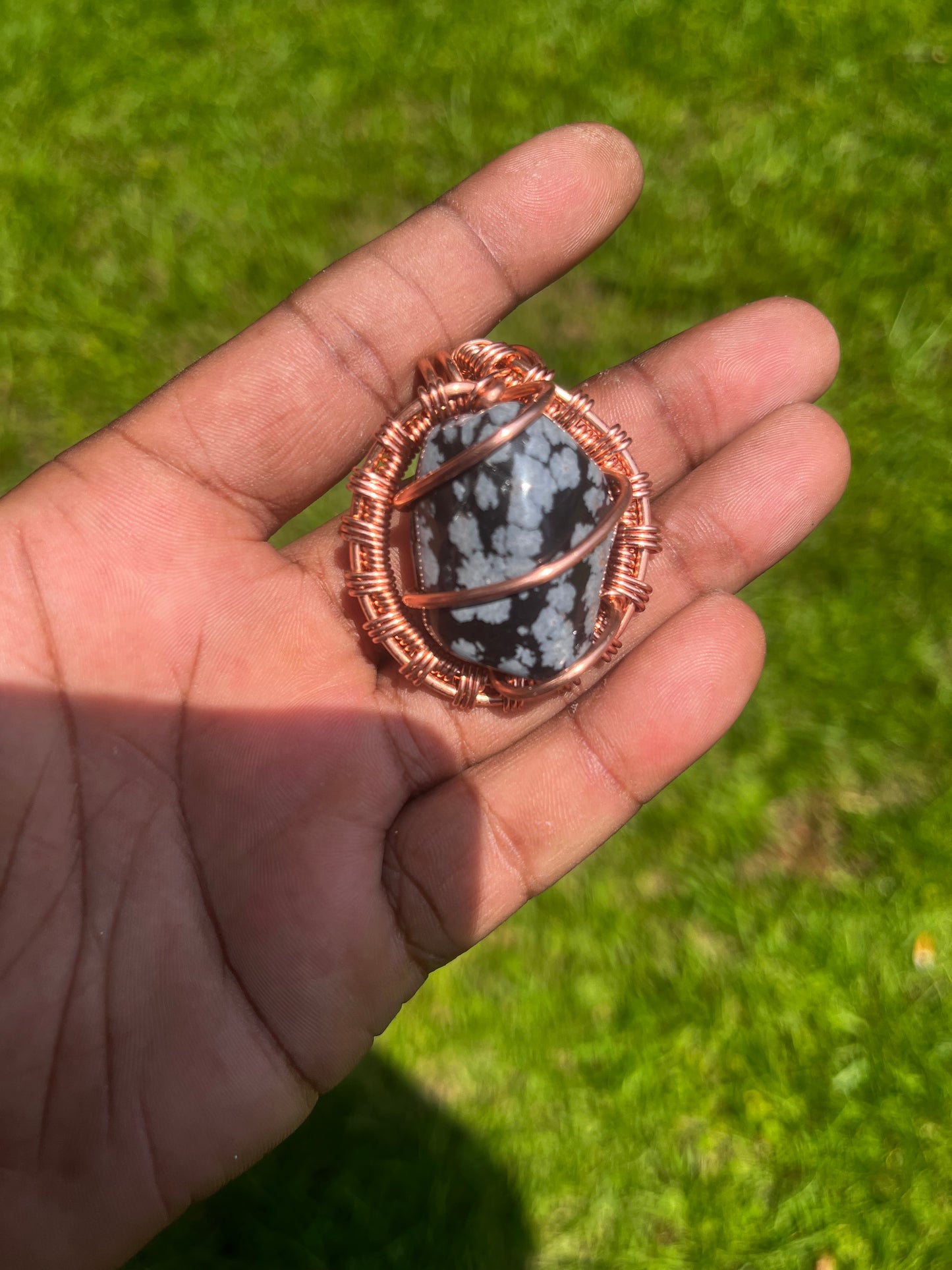 Snowflake Obsidian Pendant