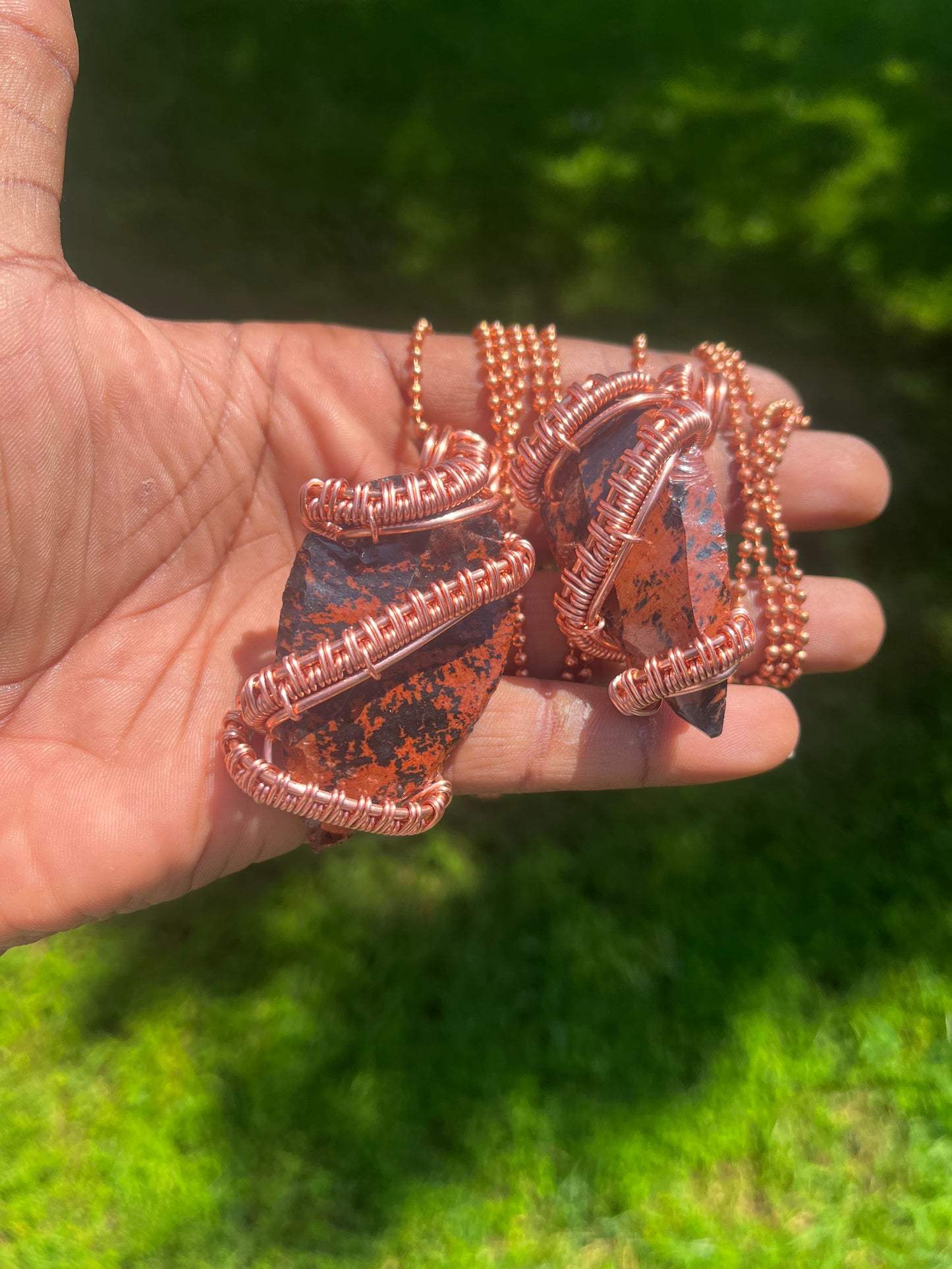 Mahogany Obsidian Arrowhead Necklace