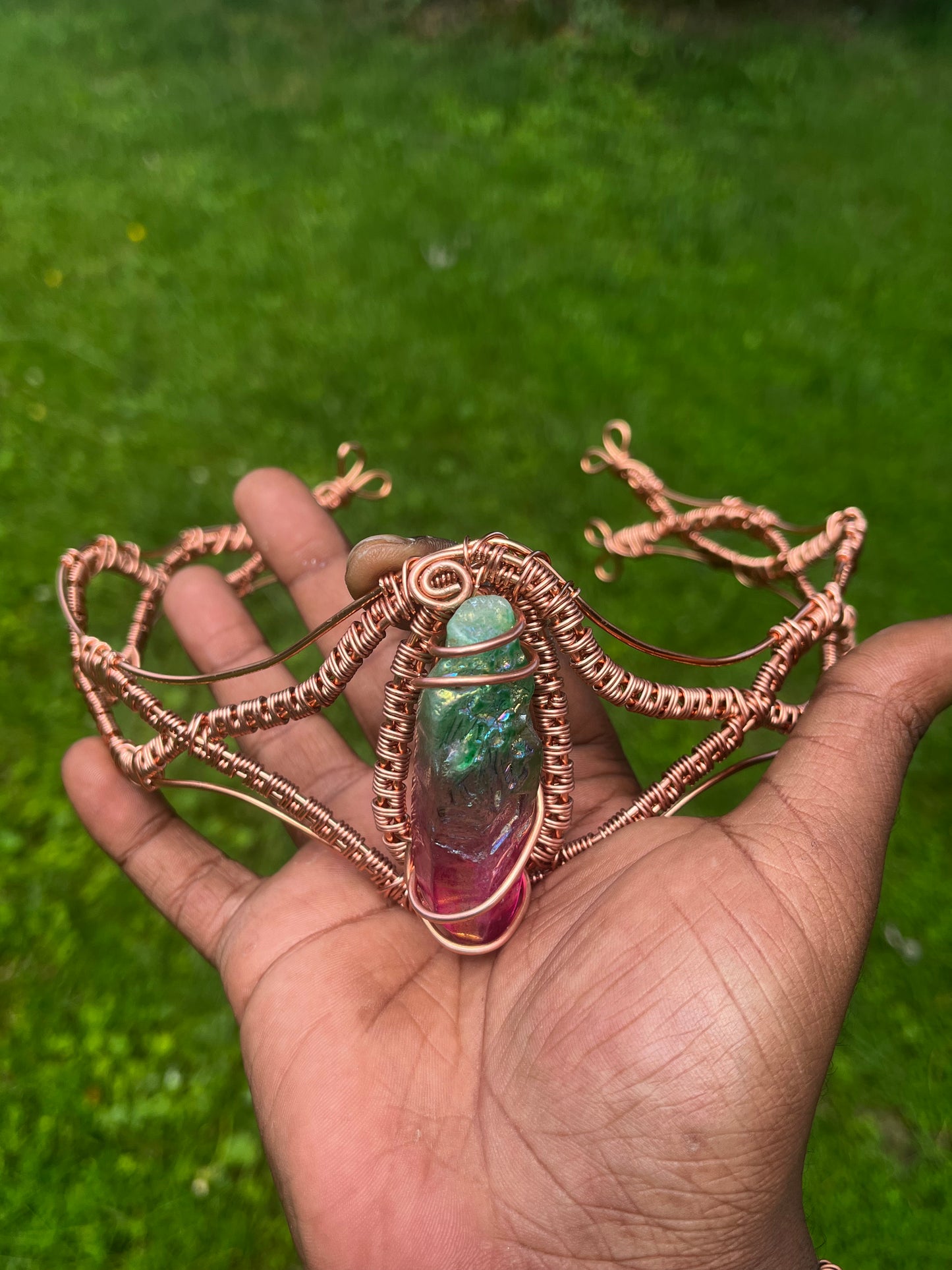 Rainbow Aura Quartz Crown