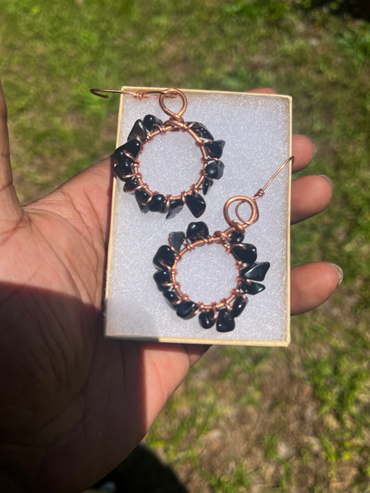 Black Obsidian Earrings