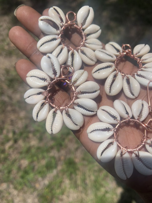 Copper Cowrie Shell Earrings