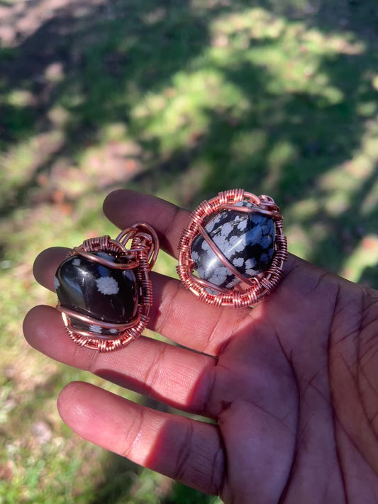 Snowflake Obsidian Pendant