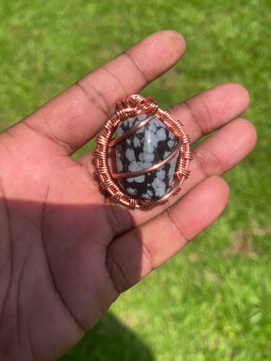 Snowflake Obsidian Pendant